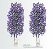 TWO 6.5' Wisteria Real Wood Trunks Artificial Trees each with approx. 105 flower clusters