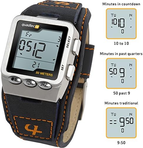 Quadtec Digital Watch With Stainless Steel Case And Nylon Strap