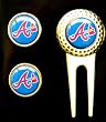 Atlanta Braves Divot Tool Golf Ball (2) Marker Set