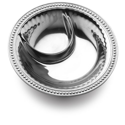 Wilton Armetale Flutes and Pearls Chip and Dip Server, Round, 11-Inch On Sale