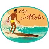 Live Aloha Vintage Surf Car Window Decal Bumper Sticker