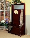 Powell 998-299 Heirloom Cherry Hall Tree with Storage Bench