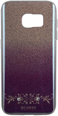 National Wind Series Glitter Star Print Swarovski Rhinestones TPU Samsung Galaxy S7 S7edge Case Cover(Purple)