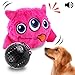 Dog Toys Interactive Plush Squeak Giggle Ball Automatic Shake Crazy Bouncer Toys for Puppy Motorized Exercise Electronic Toy Entertainment for Pets Pink