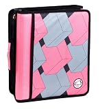 Case-It Z-Binder Two-in-One 1.5-Inch D-Ring Zipper Binder, Pink Print (Z-175-PNK-P)