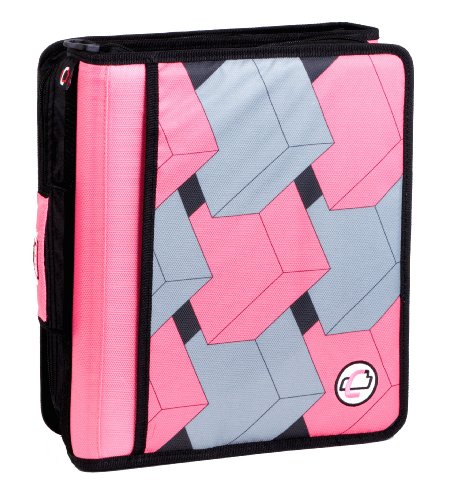 Case-It Z-Binder Two-in-One 1.5-Inch D-Ring Zipper Binder, Pink Print (Z-175-PNK-P)
