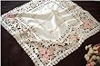 Elegant Pink Rose Embroided/cutwork Satin Table Cloth33"x33"