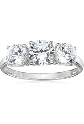 Sterling Silver Round Cut Three-Stone Cubic Zirconia Ring (2.3 cttw)
