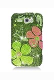 HTC ChaCha / Status Full Diamond Graphic Case – Green Daisy (Package include a HandHelditems Sketch Stylus Pen)