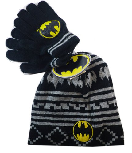  Batman: Bat Symbol Beanie with Gloves - Kids