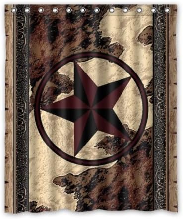 (60" x 72" ) Waterproof Bathroom Western Texas Star Shower Curtain