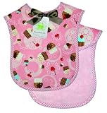 Patricia Ann Designs Cherry Cupcake Reversible Bib