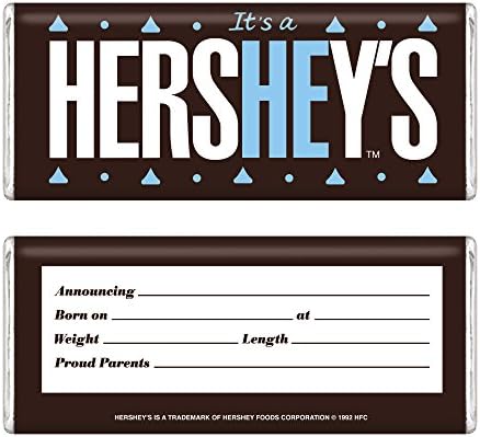 Baby Favors It's A He Wrappers for HERSHEY'S Milk Chocolate Bars - 150 Pack