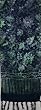 Batik Scarf, Rayon - Lavender and Green Flowers and Vines on Dark Blue