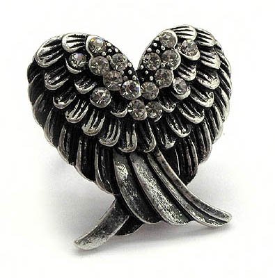 Beautiful Crystal Avenue LARGE Double Angel Wing 