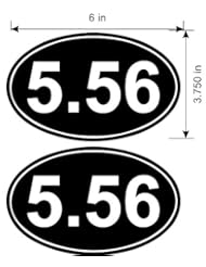 Single Detail Page Misc: 5.56 Bullet Ammo White **2 Piece Set** Oval Decal Sticker - usstickers