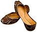 FREE ANKLET with Starlite Ladies / womens Beaded & Diamante Brown Leather Khussa Fashion Shoes / Pumps