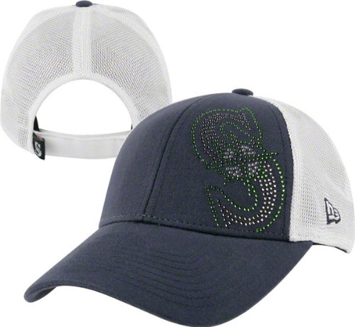 Seattle Mariners Women's Hat: New Era Jersey Shimmer Trucker Mesh Hat