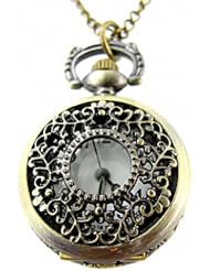 Youyoupifa Wholesale 5pcs/lot Unique Retro Design Bronze Openwork Cover Half Hunter Design Quartz Pocket Watch NBW0PF7114-CO3