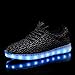 Joansam 7 Colors LED Luminous Unisex Sneakers Men & Women USB Charging Light Colorful Glowing Leisure Flashing Shoes Sport Shoes JSS07BL-40