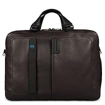 Piquadro Two-Handled Computer Bag with iPad and iPad Mini Compartment, Brown/Brown, One Size
