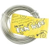 Toner Plastic Coated Fun Wire, 24-Gauge, Icy Silver, 15-Feet