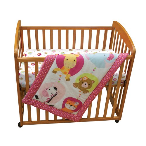 Lambs & Ivy 3 piece Mini Crib Bedding Set, Tutti Frutti