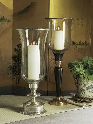Fluted Hurricane Candle Holder w Rim