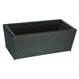 DMC Products 32-Inch Rectangle Resin Wicker Vista Planter by 