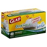 Glad Odor Shield Tall Kitchen Bags, Drawstring, Fresh Clean Scent, 13 Gallon