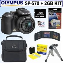Olympus SP-570UZ 10MP Digital Camera + 2GB Accessory Kit