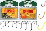 Rapalas Octopus Size 8 Fluorescent Orange Hooks - 5 pack