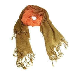 Orange Gold Lightweight Faded Gauze Cotton Shawl Scarf 72"x28"