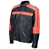Diamond Plate Orange Strip Motorcycle Jkt