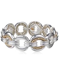 Napier "Glitter Links" Two-Tone Open Link Stretch Bracelet
