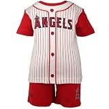 Majestic Los Angeles Angels of Anaheim Red Pinstripe Toddler Two-Piece Set