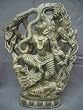 Goddess Kali Maa-the Ferocious Devi Goddess Natural Gray Hand Carved Stone Statue 12 Inches