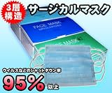 サージカルマスク 50P入 三層構造 N95規格相当 BFE95%以上カット 使い捨てマスク