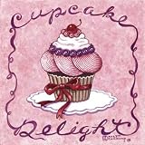 Cupcake Delight FINEST BRAND CANVAS Print With Added Heavy BRUSHSTROKES Janet Kruskamp 9x9