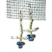14K Gold Lapis & Aquamarine Botanica Earrings, MADE IN AMERICA