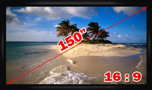 Antra 150" 16:9 Fixed Projector Projection Screen Matte White On Sale