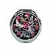 Mother of Pearl Butterfly Design Red Black Double Compact Cosmetic Makeup Personal Handbag Mirror