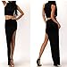 Annymall Women's Slim Side Split Open Leg Stretch Long Maxi Skirt Dress