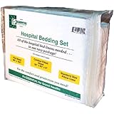 Essential Medical Supply Standard Hospital Bed Set - Includes Fitted & Flat Sheet, Pillowcase