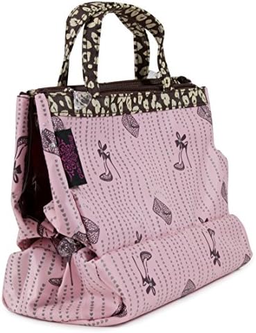 Glam Bag Pink Hearts And Heels Synthetic Leather Cosmetic Makeup Case Purse