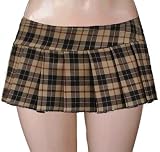 Sexy School Girl Mini Skirt in Brown and Tan Plaid Jr. Size Adult