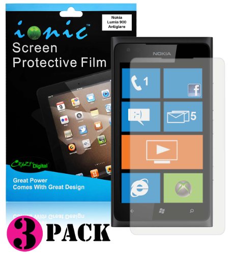 CrazyOnDigital Screen Protector Film Matte (Anti-Glare) for Nokia Lumia 900 (3-pack)