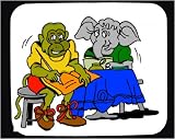 Decorated Mouse Pad with homework, reading, elephant, writing, study, sitting, monkey, students, studying