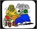 Mouse Pad with homework, reading, elephant, writing, study, sitting, monkey, students, studying
