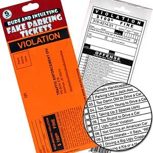 Template for pretend police tickets